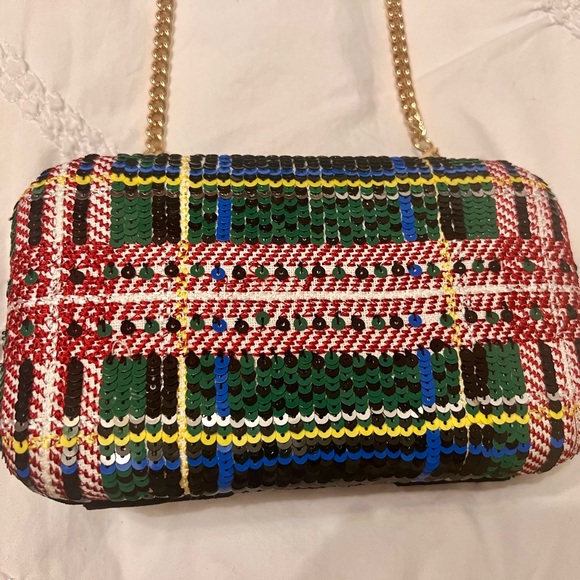 NWOT Adorable J. Crew Plaid Crossbody/Clutch with a velvet backing. - Picture 2 of 6